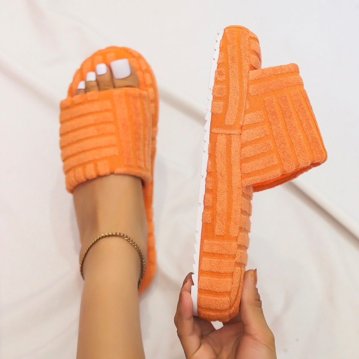 Women's Slippers Summer Shoes Solid Color Slippers Female Scuffs Size 36-43 Casual Shoes