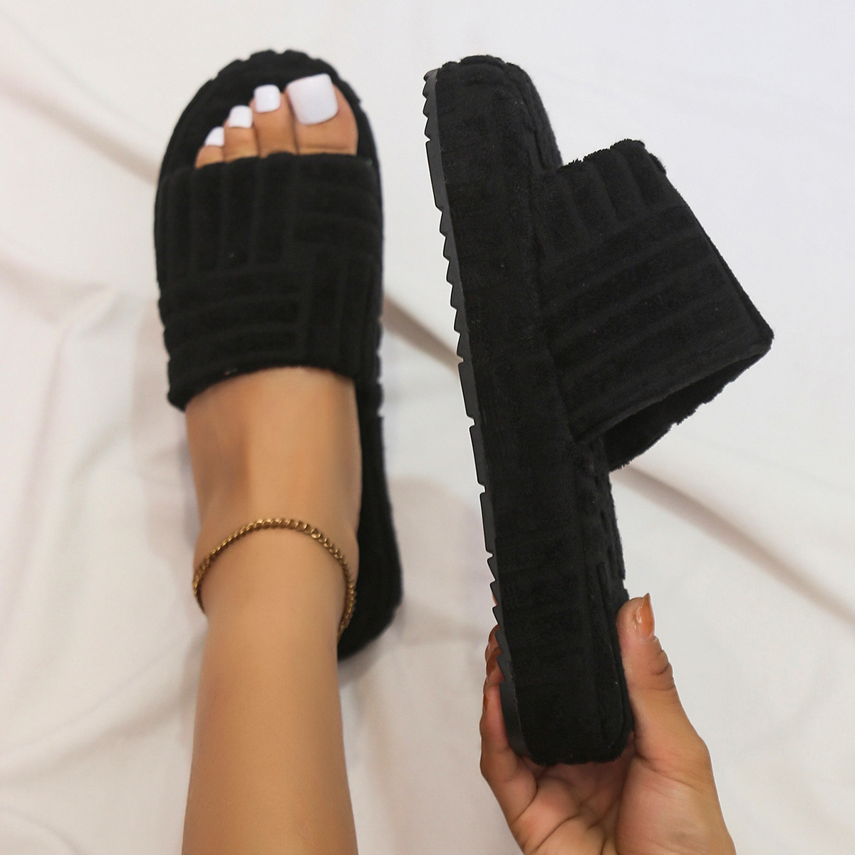 Women's Slippers Summer Shoes Solid Color Slippers Female Scuffs Size 36-43 Casual Shoes