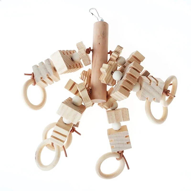 Large Parrot Toy Tearing Natural Wooden Blocks Bird Chewing Toy Parrot Cage Bite Toy Environmental Protection Bird Parrot Toy 250214