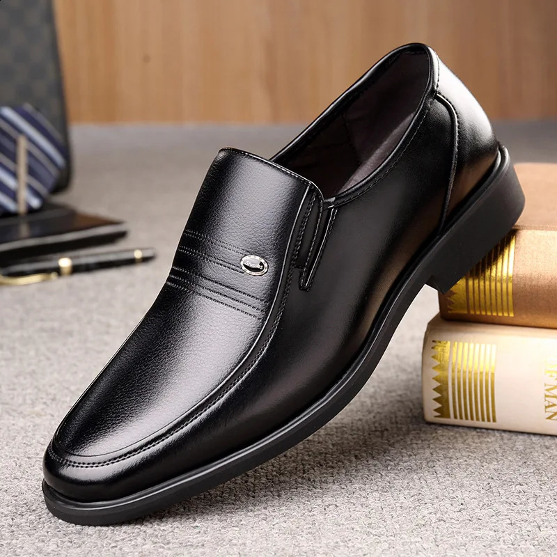 Mens Dress Shoes Fashion Pointed Toe Mens Business Casual Shoes Brown Black Leather Oxfords Shoes Zapatos De Hombre250114