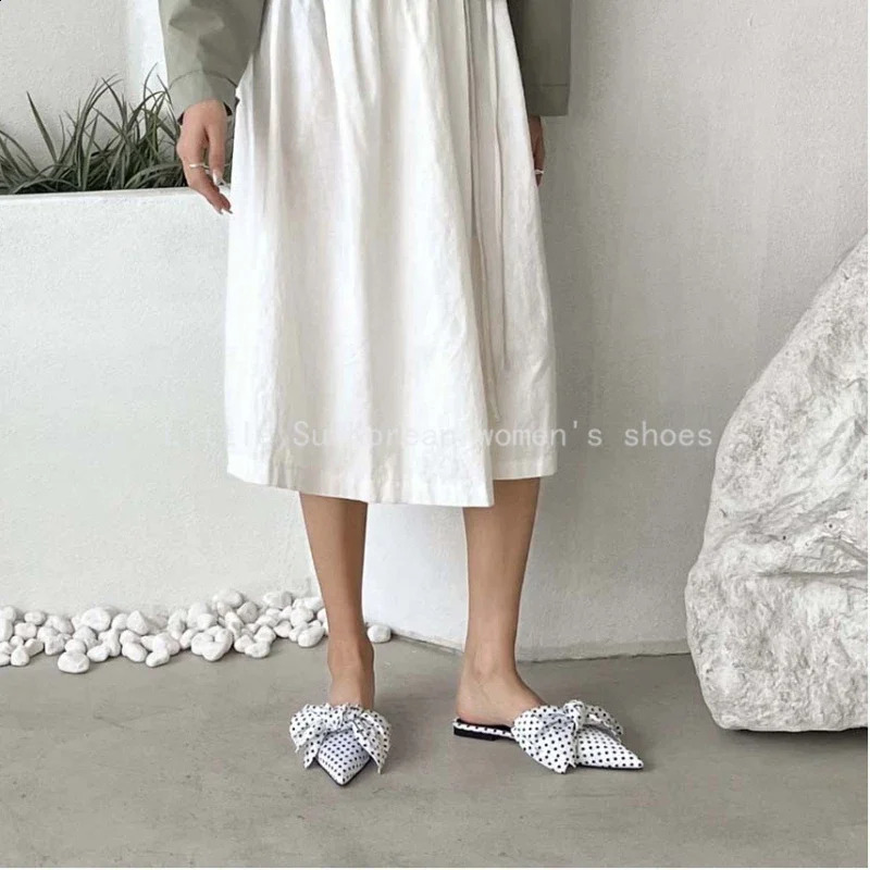 Fashion Women Slippers Pointed Toe Bowtie Woman Slipon Summer Ladies Shoes Sandals 250117BJ - view 7