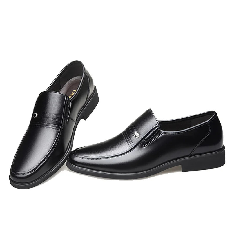 Mens Dress Shoes Fashion Pointed Toe Mens Business Casual Shoes Brown Black Leather Oxfords Shoes Zapatos De Hombre250114