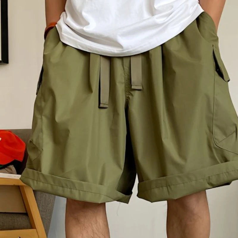 Summer Handsome Big Pocket Workwear Shorts Fashion Mens Large Size Causal Loose Hip-hop Thin Five-point Pants Male Clothes 250117