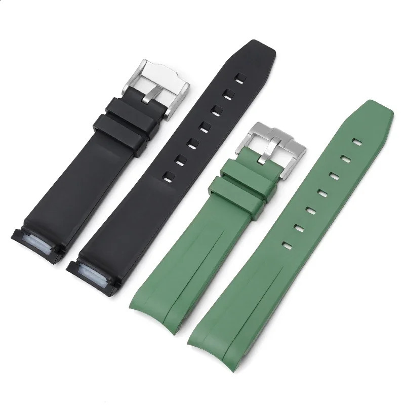 20mm Fluoro Rubber Strap for Daytona Curved End Sport Waterproof FKM Watch Band for x Moon with tools 250121