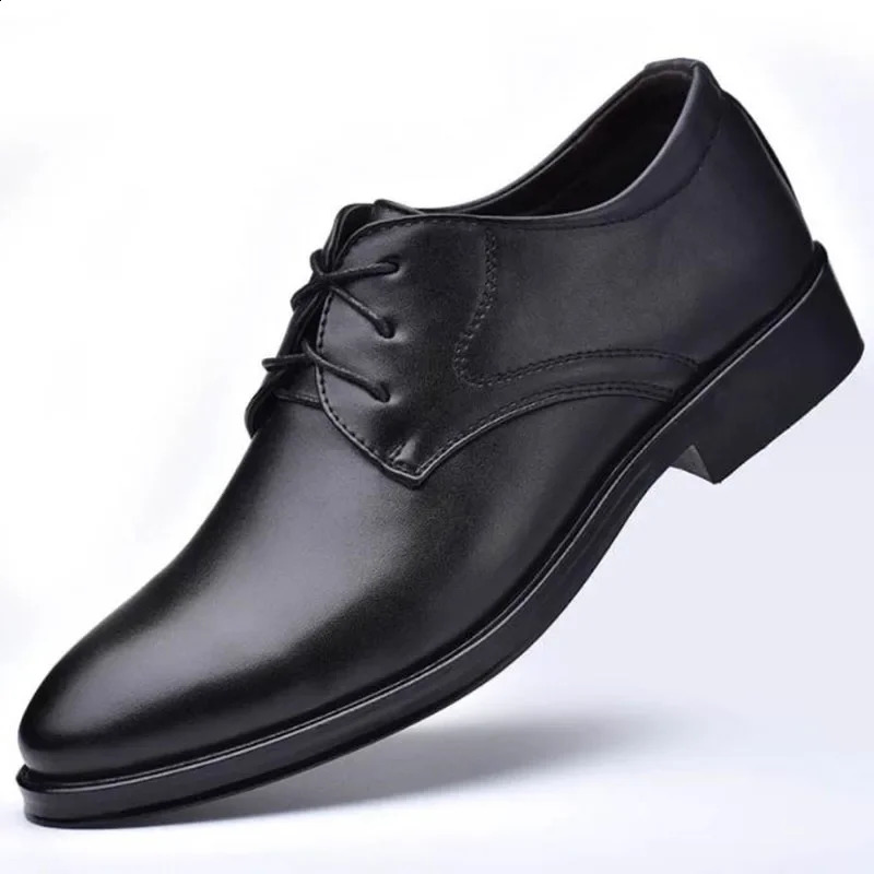 Mens Shoes Black Leather Formal Shoes for Men Oxfords Male Wedding Party Office Business Shoe Man zapatos de hombre Plus Size250208