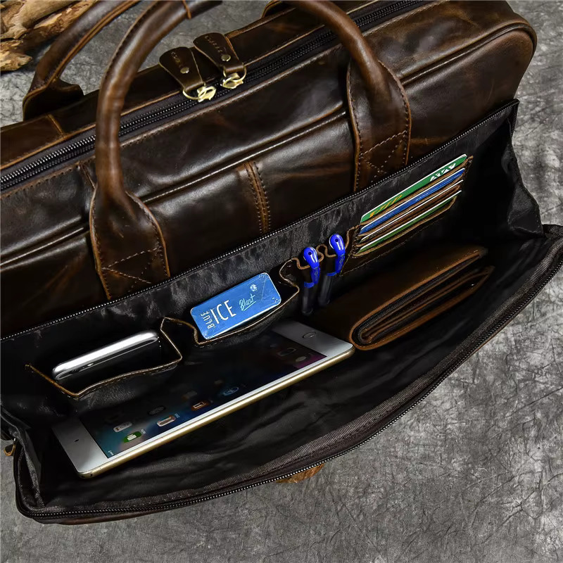 Designer Bag Genuine Handbag For Men Travel Briefcase Male Leather Shoulder Men's Business Laptop Bag Large Messenger Bags
