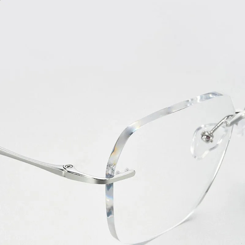 Rimless Glasses Myopia Mens High-end Ultra-light Frames Gold Wire Glasses 250120