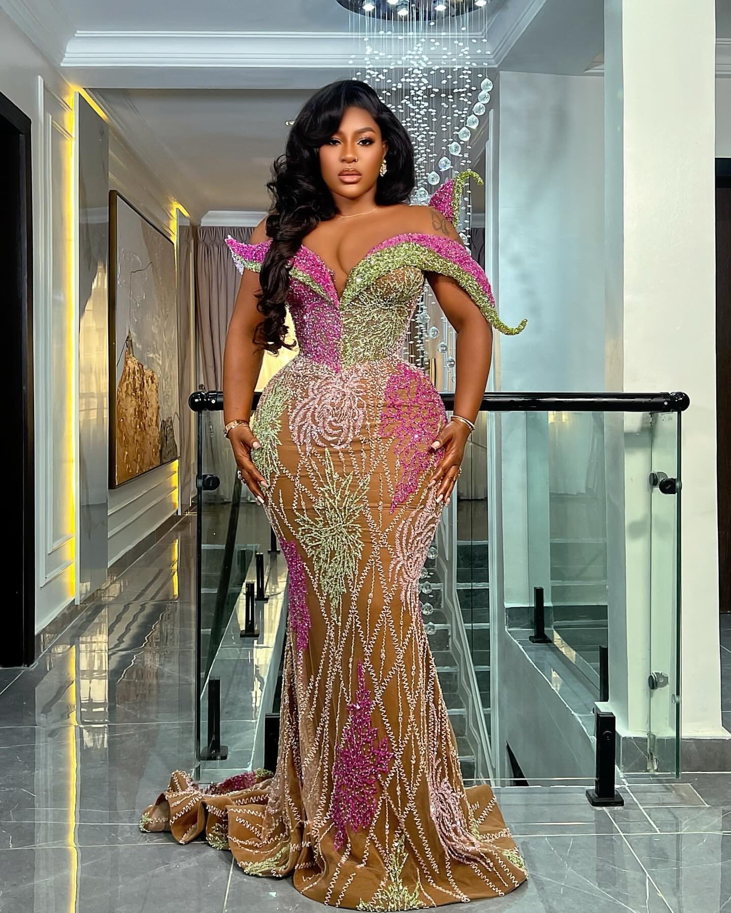 Aso Ebi Illusion Mermaid Prom Dresses 2025 Lace Beaded Stylish Evening Formal Party Second Birthday Engagement Gowns Plus Size Dress For Special Ocns
