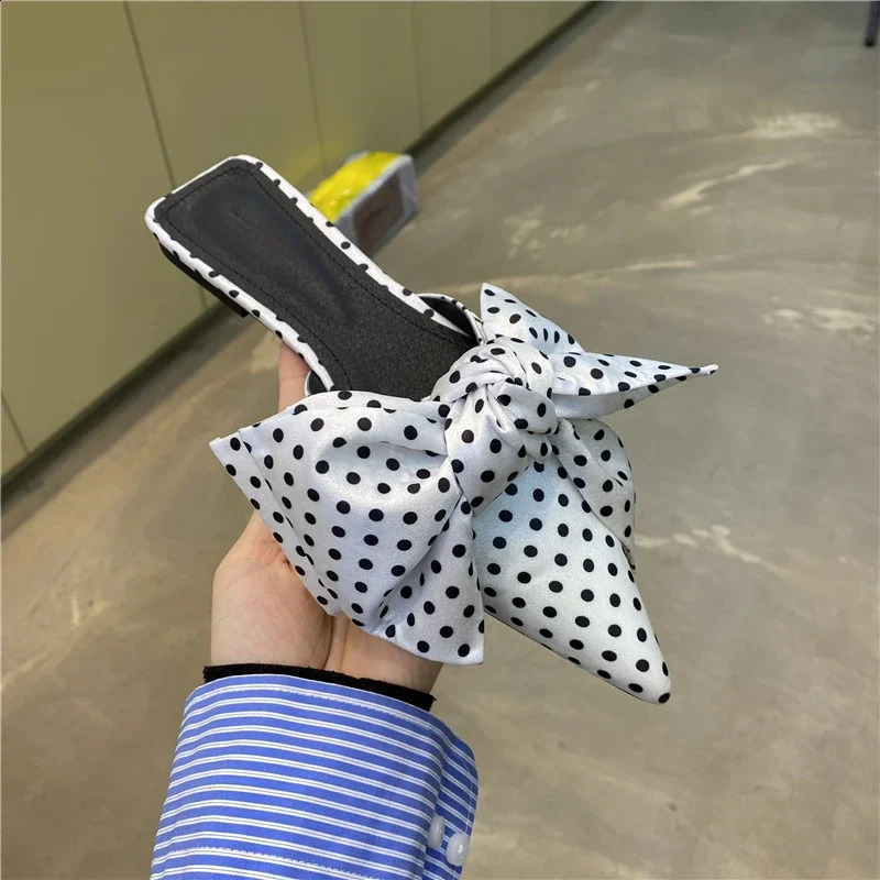 Fashion Women Slippers Pointed Toe Bowtie Woman Slipon Summer Ladies Shoes Sandals 250117BJ - view 4