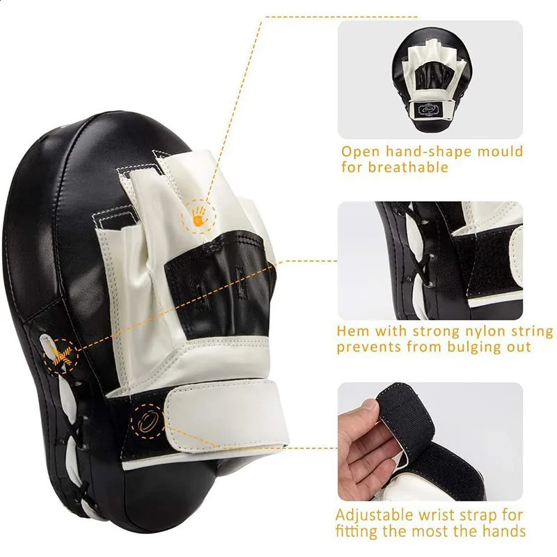 1/2pcs Curved Boxing Bag Boxing Equipment Focus Punching Bags For Taekwondo Muay Thai Karate Adults Kids PU Training Paws Pads 250117