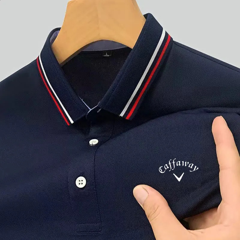 Mens breathable selling T-shirt business casual POLO shirt summer fashion short sleeved golf sports top 250114