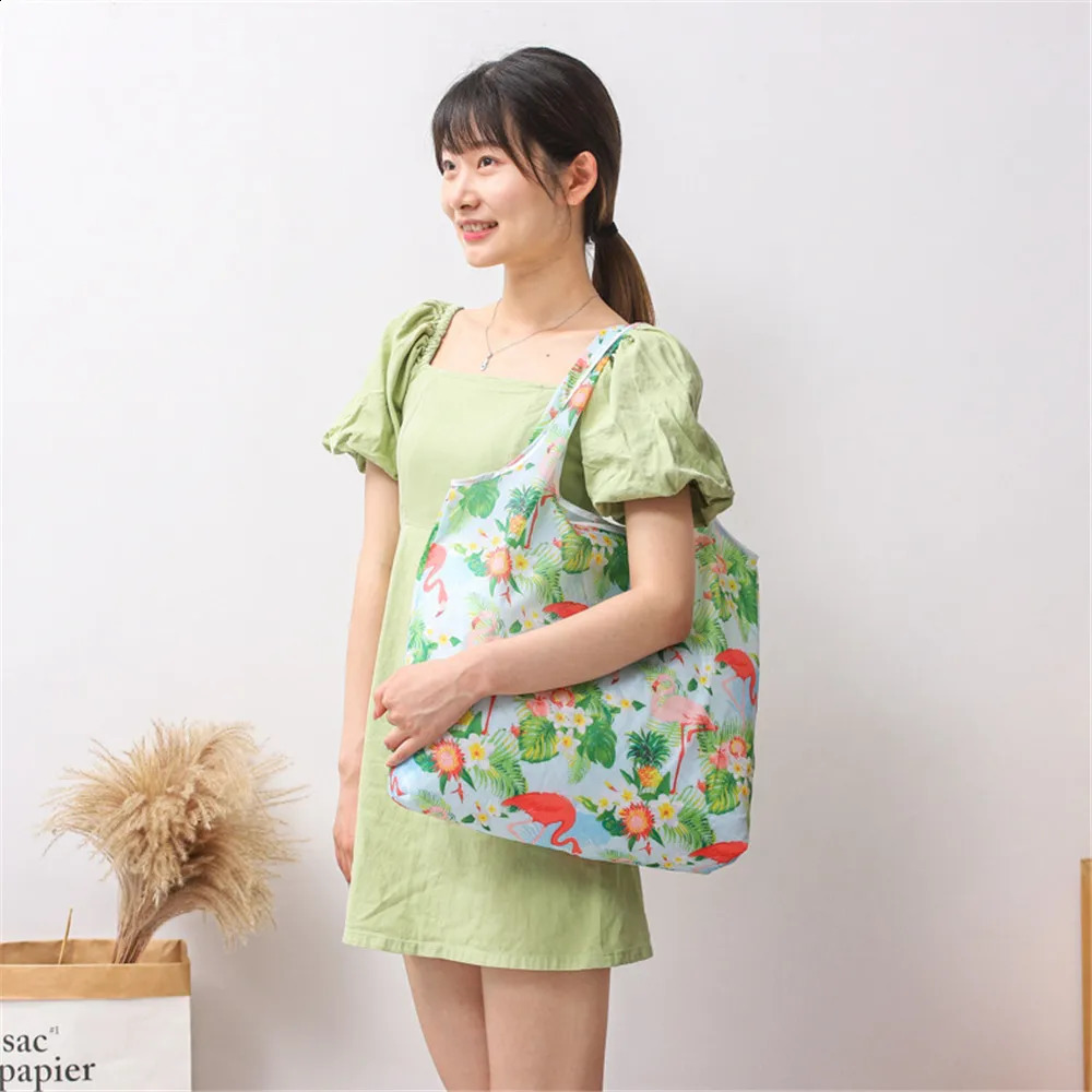 Reusable Shopping Bag Foldable Tote Portable Cloth Eco Grocery Folding Large Capacity Handbags Arrival y250121