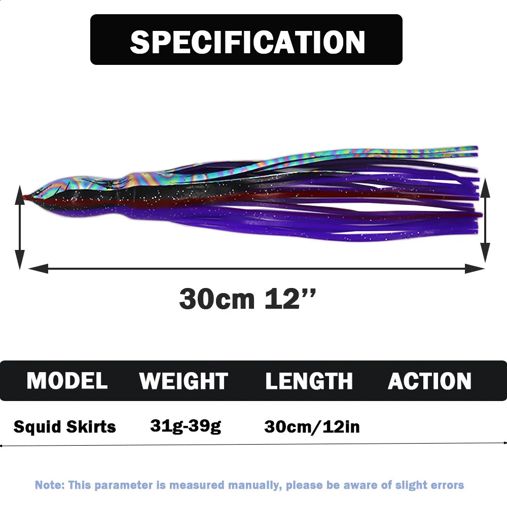 10 pieces of 12 inch tuna big game marlin tuna drag squid bait octopus fishing drag squid bait instead of rubber squid bait 250109