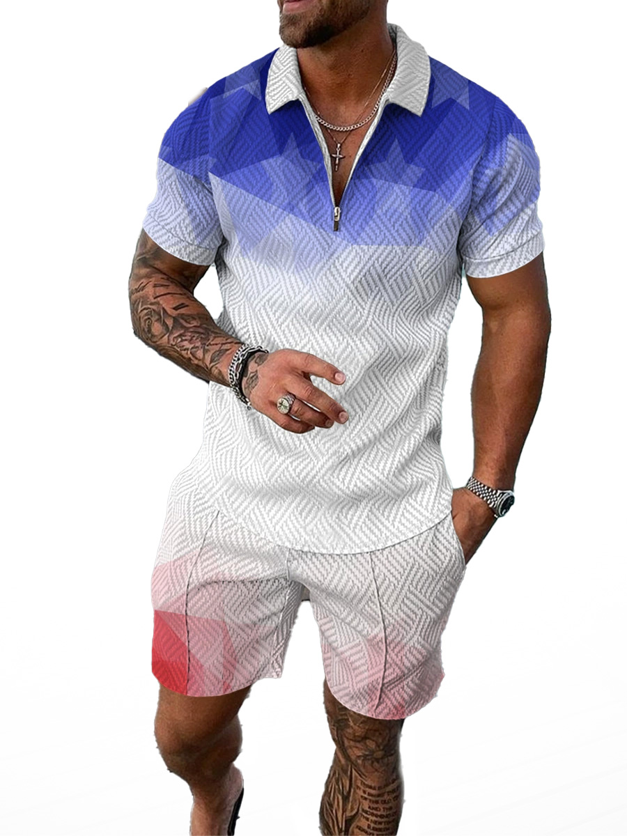 Casual Summer Men Sports Tracksuit Fashion Business Short Sleeved And Trousers Luxury Sets Outfits New Hawaiian Shirt Set Print Shirt shorts Beach Two