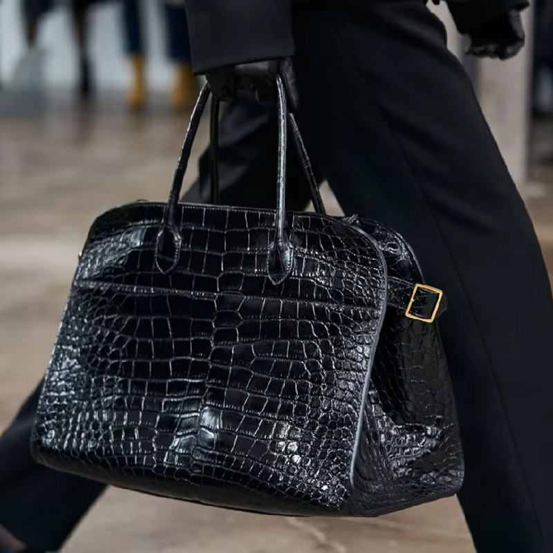 Genuine Leather Crocodile Print Handbags Purse Wings Tote Frosted Suede Dinner Wedding Alligator Pattern Large Capacity Bag