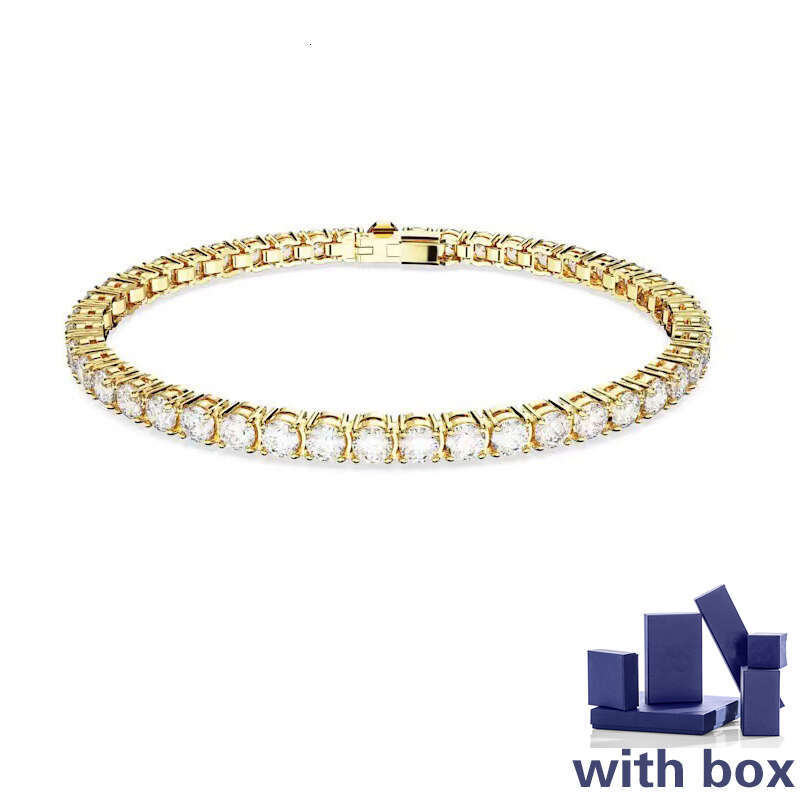 classic 1 row tennis bracelet for women inlaid white Austria crystal dia bracelets designer jewelry woman Christmas valentines day gift