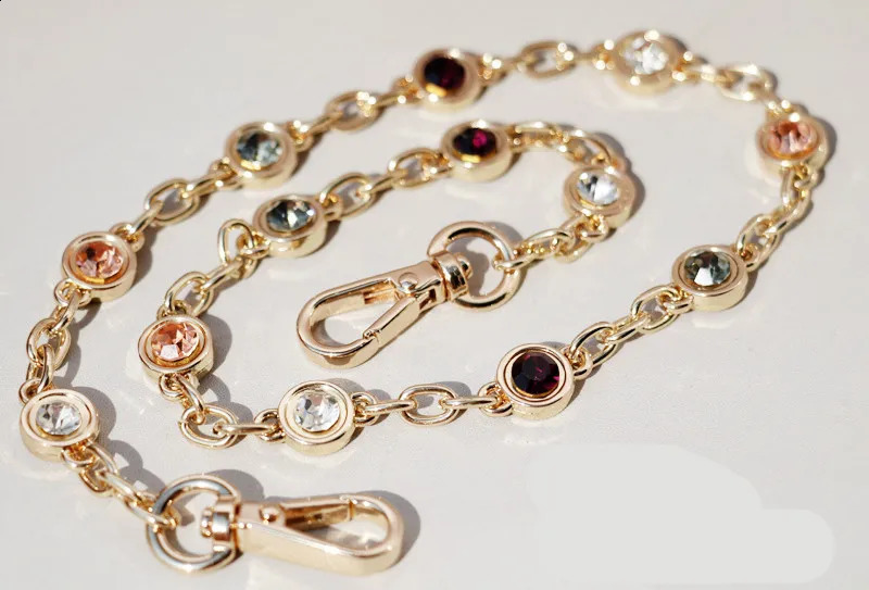 er chain strap Decoration blue stone black metal chain handbag bag purse replacement Accessories Hardware quality 250121