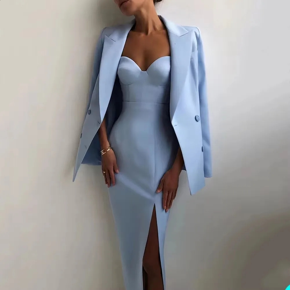 3 Pieces Fashion Women Suits ed Lapel Double Breasted Jacket Formal Casual Corset Pants Blazer Daily Wedding Prom Party Wear 250122