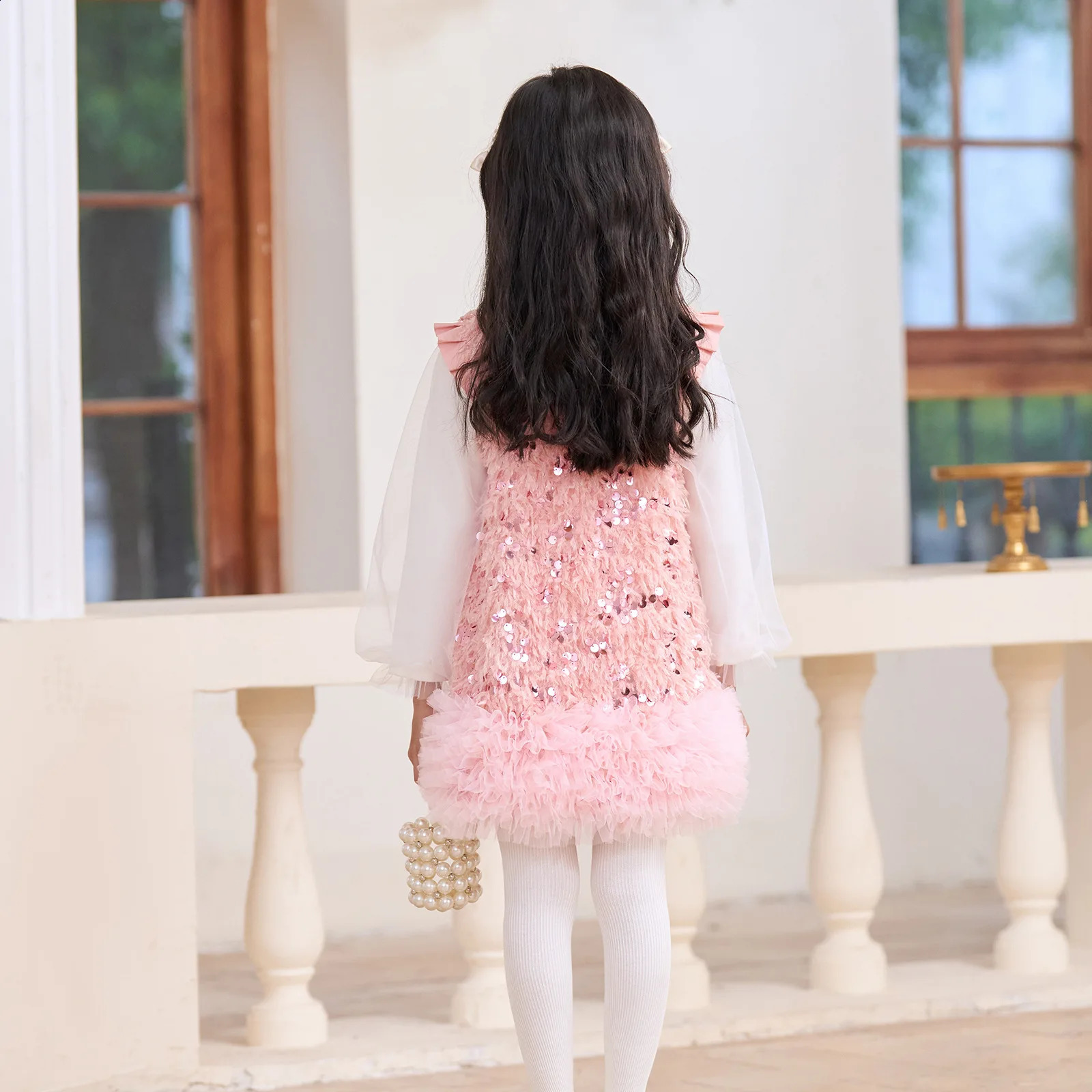 Baby Girls TUTU Dress Kids Children Vest Dress Bow Sequins Princess Dress Spring Autumn Clothes 2-8 Years L429 250120