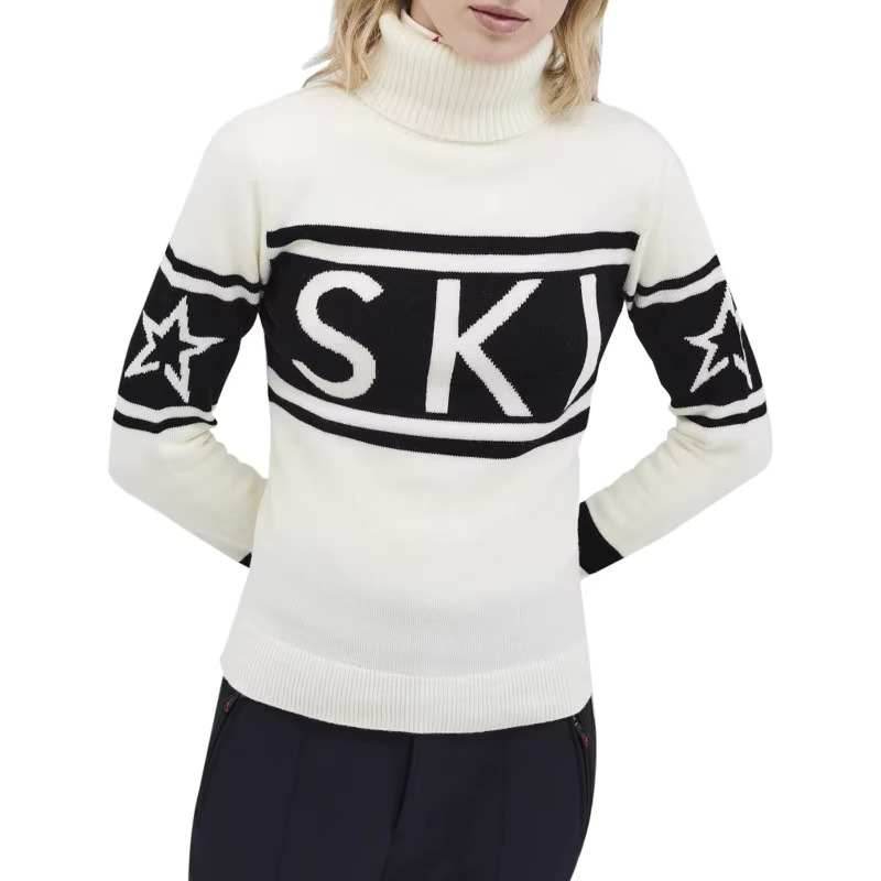 Turtleneck High Street Knitted Letter Printed Elegant Slim Pullovers Patchwork Haruku Thick Jumpers Women's Sweaters
