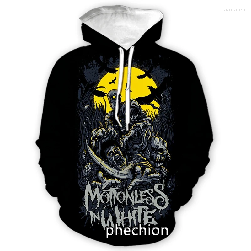 Men's Hoodies Phechion Fashion Men/Women Motionless In White 3D Print Casual Sweatshirt Streetwear Men Loose Sport H82