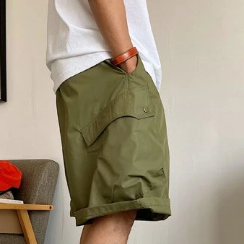 Summer Handsome Big Pocket Workwear Shorts Fashion Mens Large Size Causal Loose Hip-hop Thin Five-point Pants Male Clothes 250117