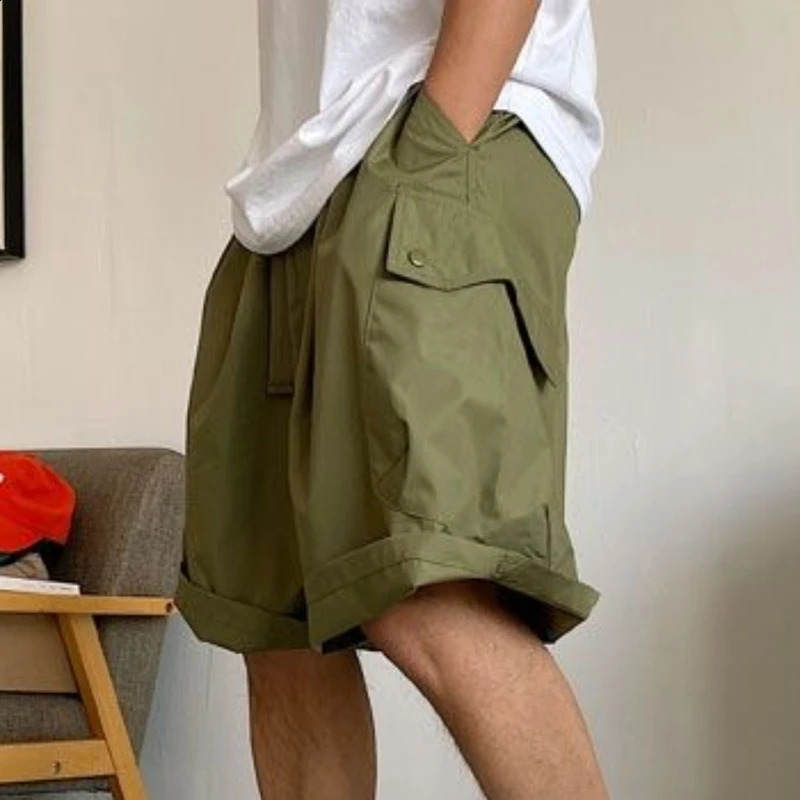 Summer Handsome Big Pocket Workwear Shorts Fashion Mens Large Size Causal Loose Hip-hop Thin Five-point Pants Male Clothes 250117