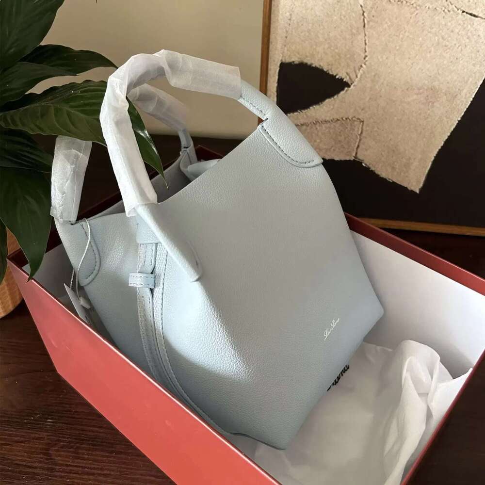 Fashion Light Mini Vegetable Basket Retro New Lychee Grain Cowhide Bucket Leather Single Shoulder Crossbody Bag