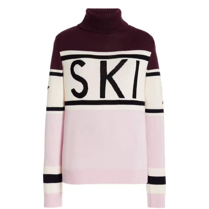 Turtleneck High Street Knitted Letter Printed Elegant Slim Pullovers Patchwork Haruku Thick Jumpers Women's Sweaters