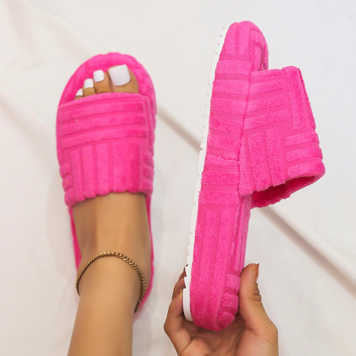 Women's Slippers Summer Shoes Solid Color Slippers Female Scuffs Size 36-43 Casual Shoes