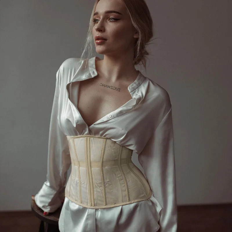 Underbust Corset Sexy Gothic Busiter Steel Boned Waist Trainer Short Torso Women Slimming Sheath Girdle Cincher Lace Up 250121