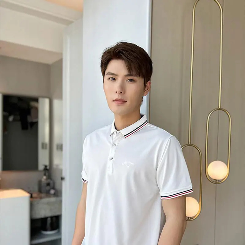 Mens breathable selling T-shirt business casual POLO shirt summer fashion short sleeved golf sports top 250114