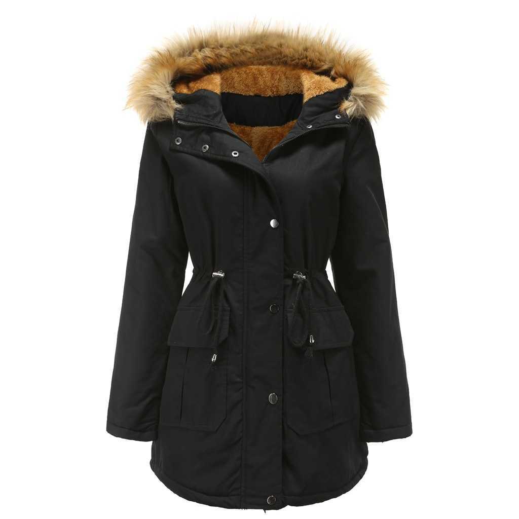 New European Cotton Padded Jacket Hooded Plush Collar Winter Warm Jacket Large WoMens Cotton Padded Jacket Womens Long Trench Coat Womens Jacket 24120