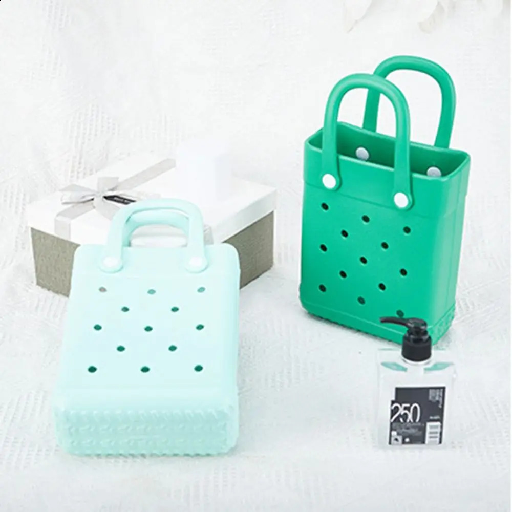 Fashion Mini EVA Hole Bags for Women Cartoon Colorful Summer Beach Tote Bag Basket Holes Waterproof Handbag Pouch 250121