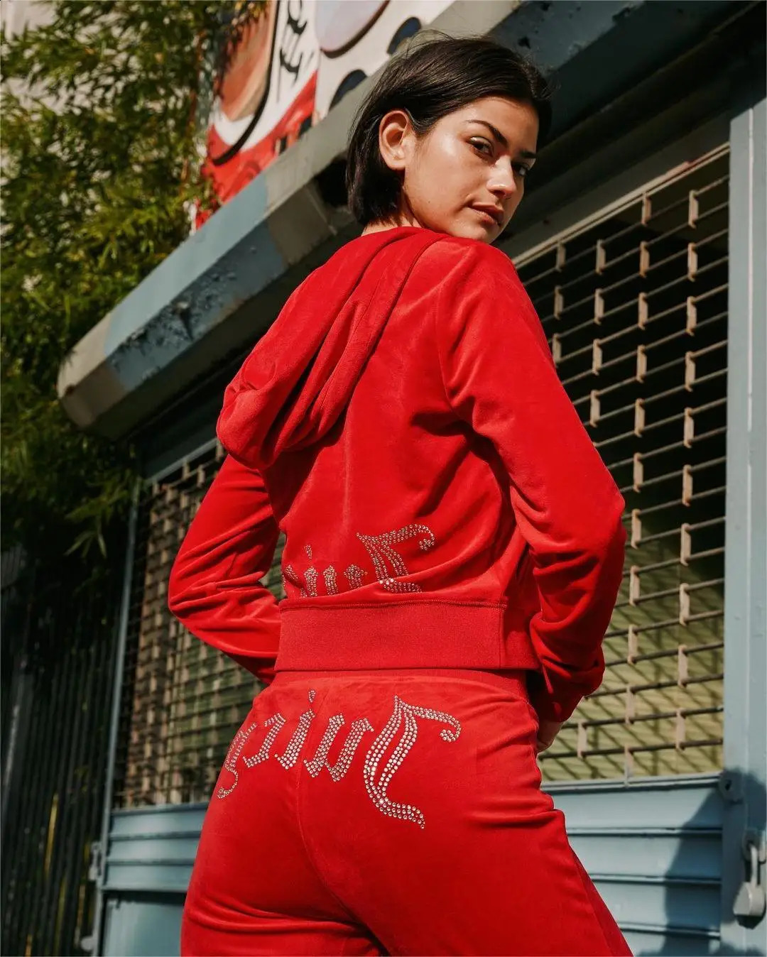 Womens Activewear Y2k Bling Velour Long Sleeve Hoodie Crop JacketTrack Pants Two Piece Fashion Diamond Tracksuit 250110