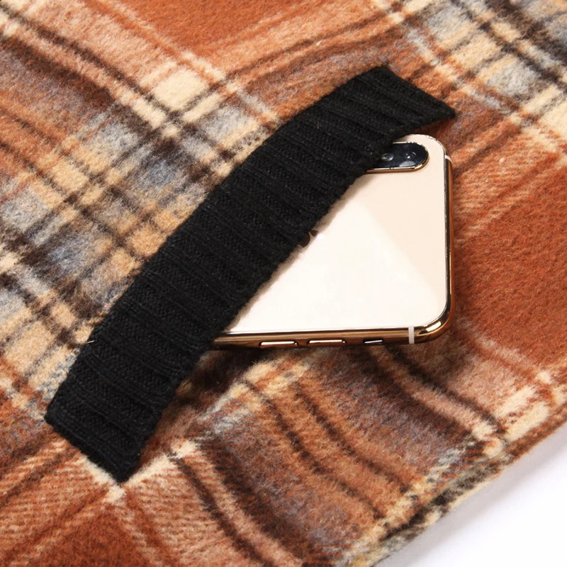 Top Quality Fashion Woolen Thick Velvet Plaid Casual Baseball Collar Jacket Men Korean Windbreaker Coats Men Clothes 250116