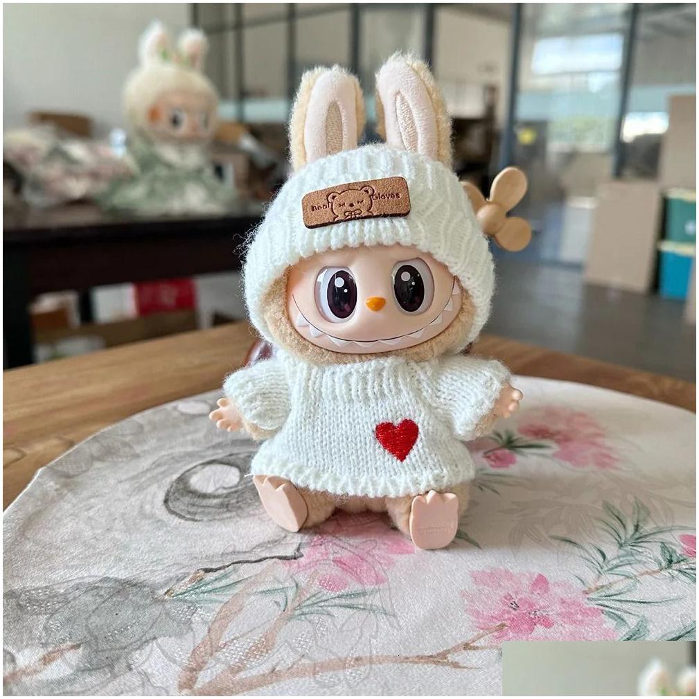 & Accessories For Plush Stuff 17Cm Labubu Doll Clothes Outfit Korea Kpop Exo Idol V1 V2 Skirt Sweater Gift