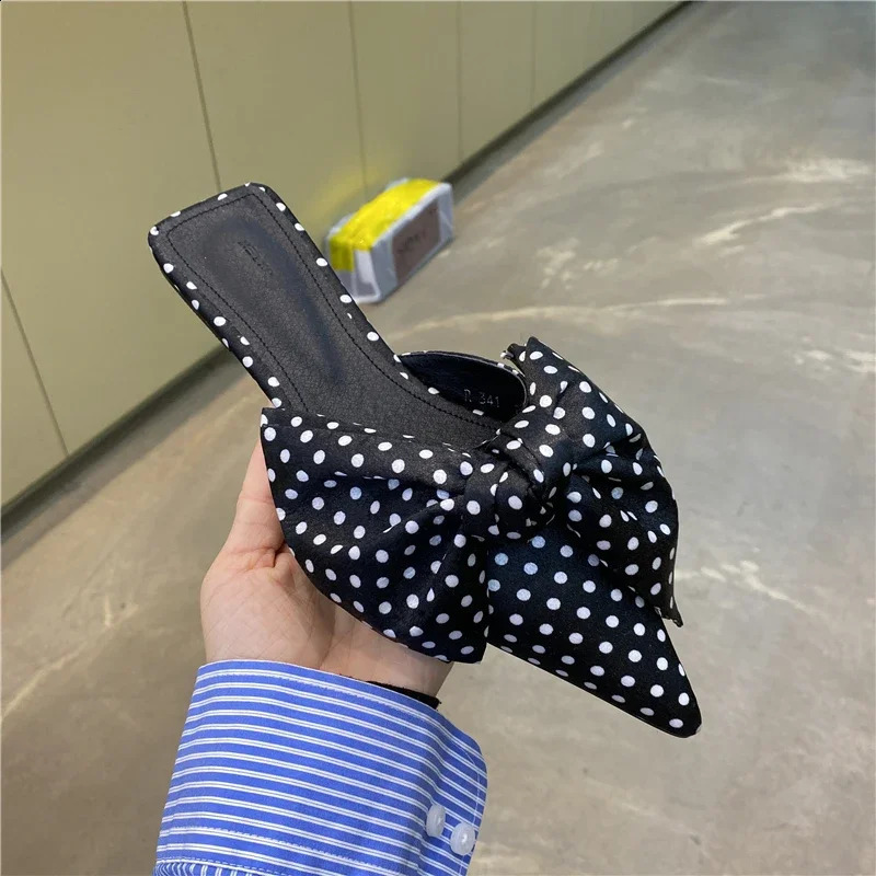 Fashion Women Slippers Pointed Toe Bowtie Woman Slipon Summer Ladies Shoes Sandals 250117BJ - view 6