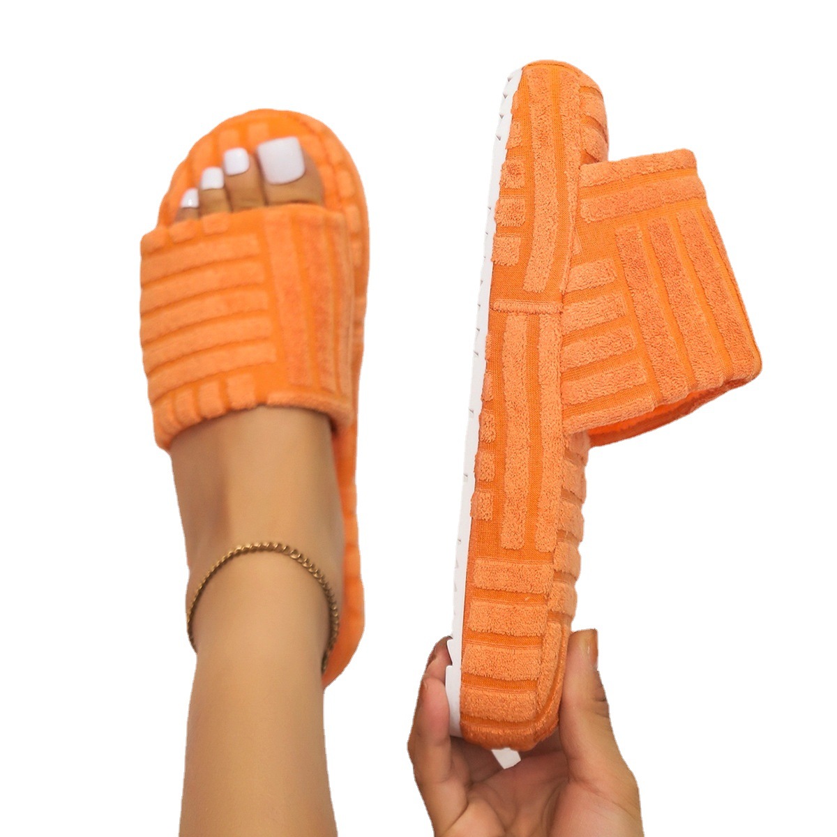 Women's Slippers Summer Shoes Solid Color Slippers Female Scuffs Size 36-43 Casual Shoes