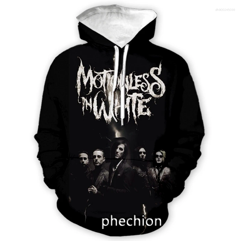 Men's Hoodies Phechion Fashion Men/Women Motionless In White 3D Print Casual Sweatshirt Streetwear Men Loose Sport H82