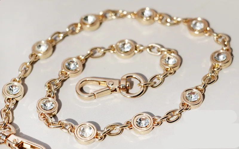 er chain strap Decoration blue stone black metal chain handbag bag purse replacement Accessories Hardware quality 250121