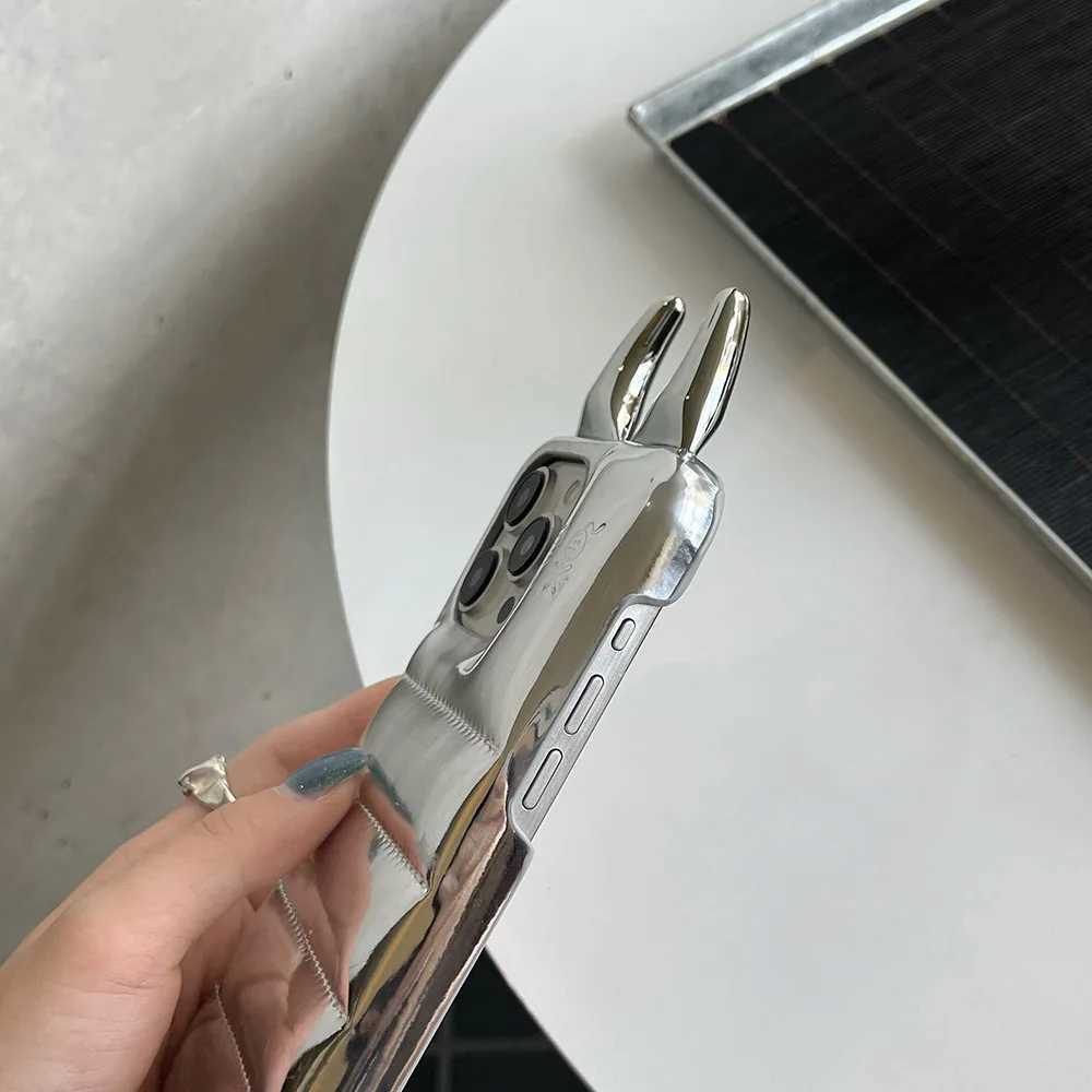 INS Fashion Cow Horns Glossy Phone Case For iphone 16 15 14 13 12 Pro Max Cover Luxury PU Leather Shockproof Case Z250122