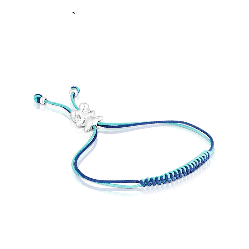 Fashion Women Girls Silver Rose Gold Stainless Steel Round Green Blue Rope Bear Heart Flower Bracelets Jewelry Pulsera A Gift