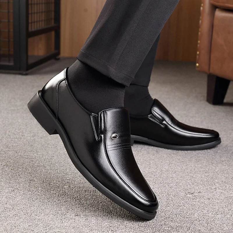 Mens Dress Shoes Fashion Pointed Toe Mens Business Casual Shoes Brown Black Leather Oxfords Shoes Zapatos De Hombre250114