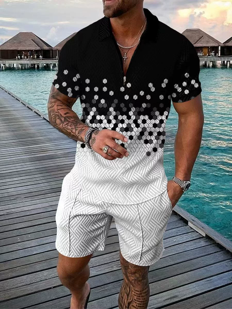 New Arrival Clothing Tracksuit Polo Shirts Sets Summer Casual Golf T-shirt Shorts Suits Fashion Male Street Outfits Sports Tracksuits for Men Jogger F