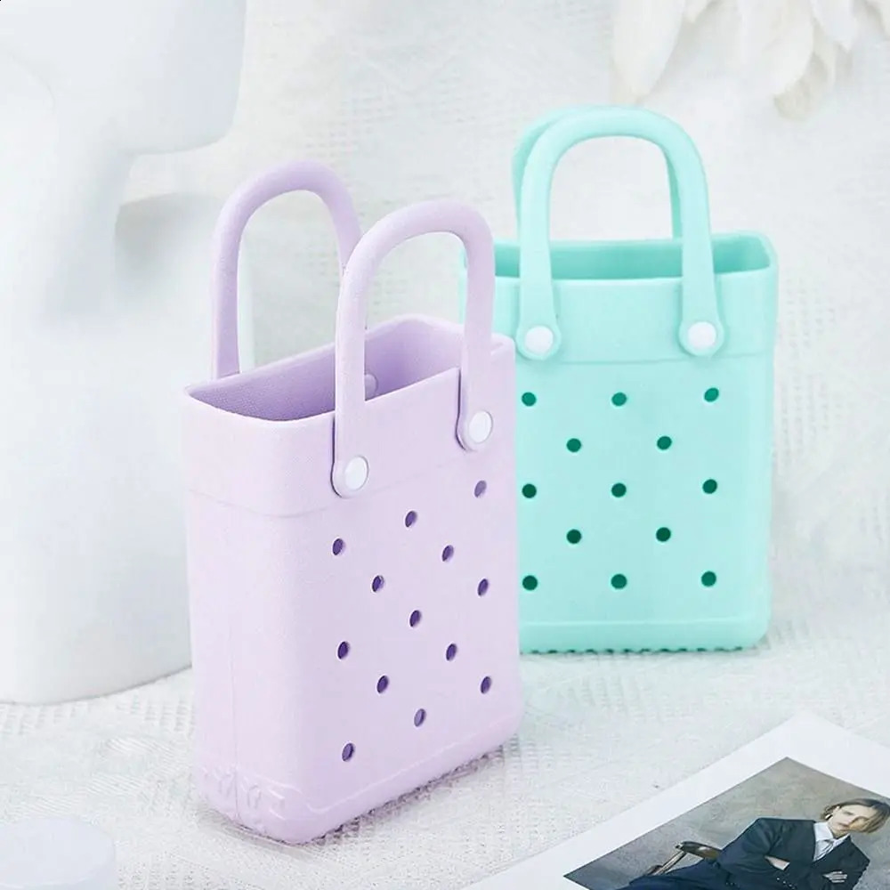Fashion Mini EVA Hole Bags for Women Cartoon Colorful Summer Beach Tote Bag Basket Holes Waterproof Handbag Pouch 250121