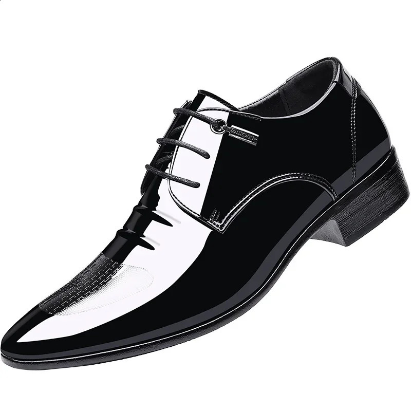 Business Oxford Leather Shoes Men Breathable Patent Leather Formal Shoes Plus Size Man Office Wedding Flats Male Black250114