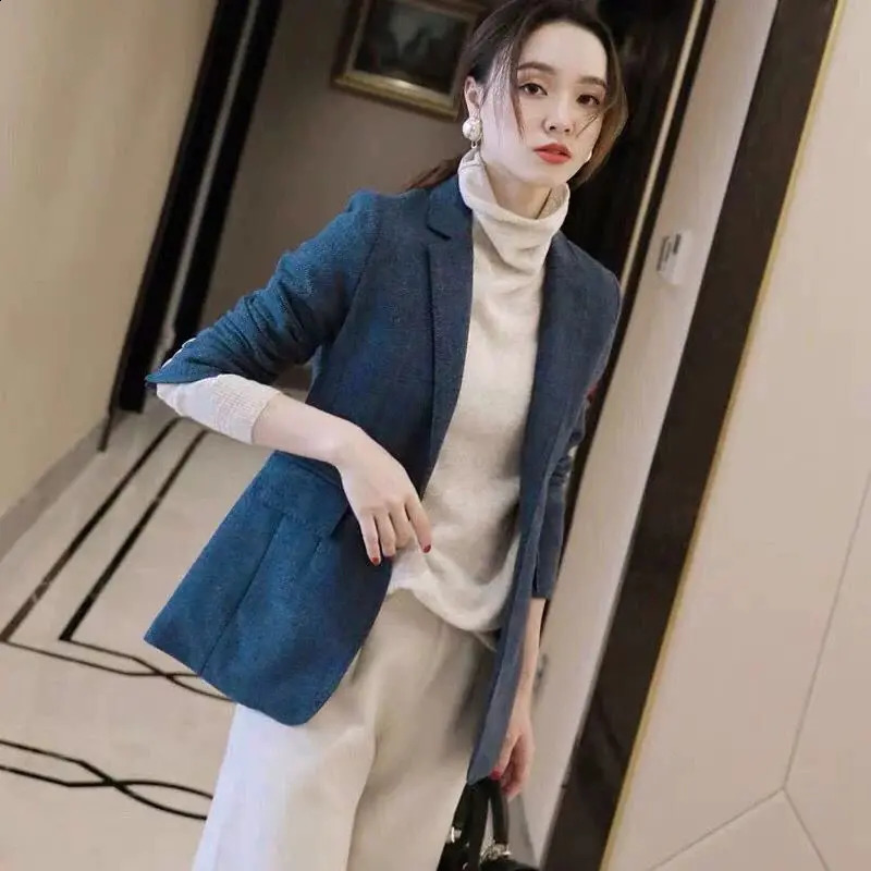 Spring and Autumn Collection Waist Style Suit Jacket n Sense Niche Slim Casual Highend Womens Trend 250106