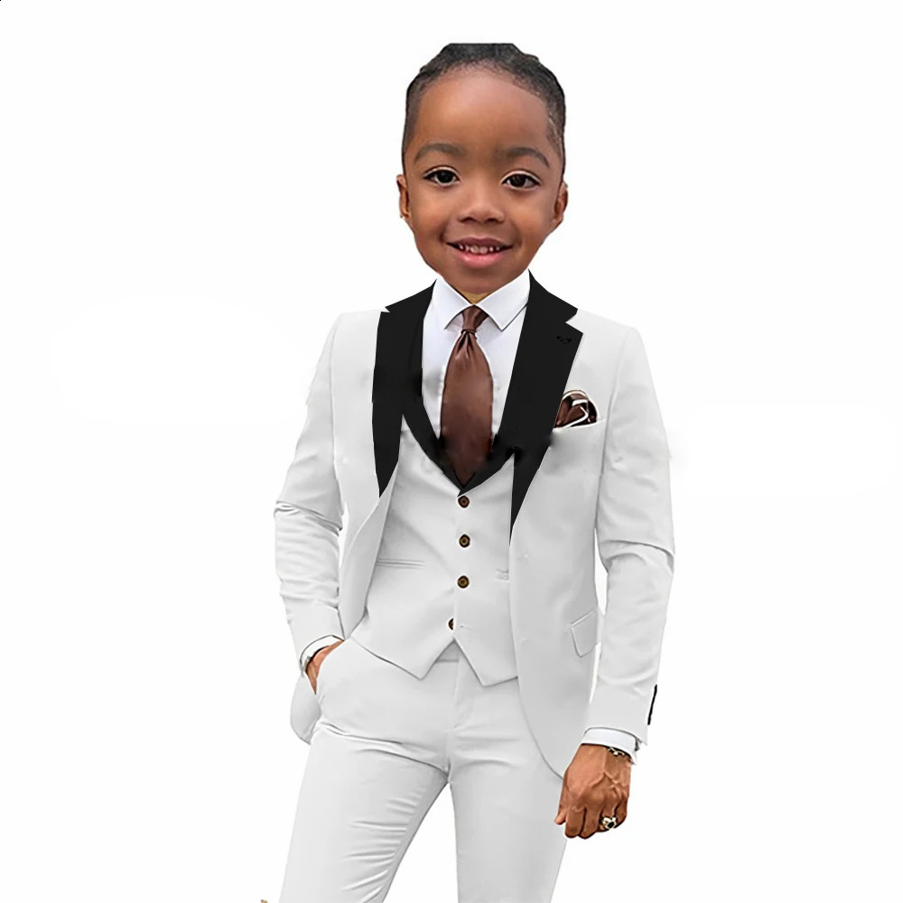 Boys Suits 3 Pieces Wedding Formal Party Tuxedo Child Notched Lapel Kids Dress Jacket Pants Vest Slim Fit Blazer Trousers Tailor 250120