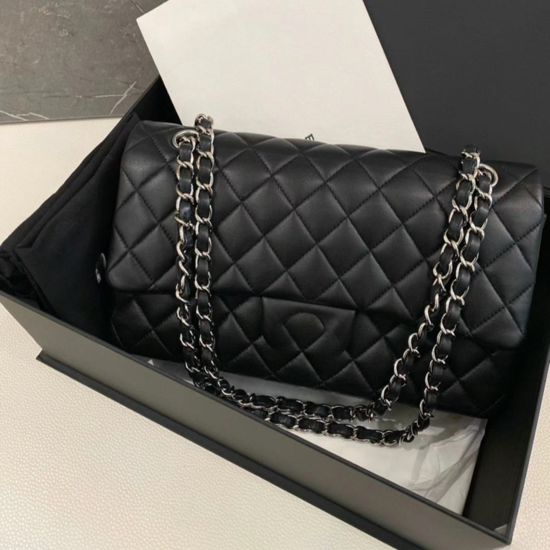 19A Classic Double Flap Bag Designer Crossbody Purse Fashion Chain Shoulder Bag 25cm Handmade with 18K gold plated hardware in Original Lambskin Caviar Leather